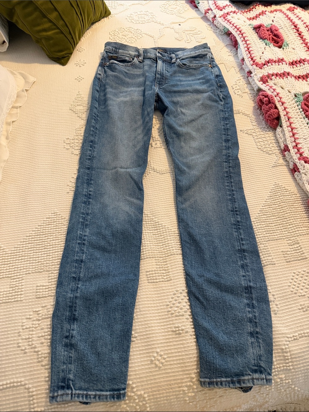 Polo Ralph Lauren Tompkins Mid Rise Skinny Jeans Light Wash Size 28 like new!